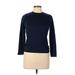 Lands' End Pullover Sweater: Blue Solid Tops - Women's Size 12
