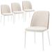 Corrigan Studio® Broadview Mid-Century Modern Dining Chair w/ Upholstered Seat & White Powder-Coated Steel Frame | 32.9 H x 19 W x 21.1 D in | Wayfair