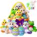 The Holiday Aisle® 7pcs My First Easter Basket Stuffed Animal Plush Playset for in Blue/Green/Indigo | 5.24 H x 7.87 W x 10.04 D in | Wayfair