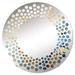 East Urban Home Blue & Golden Ferns Symphony VI - Polka Dot Wall Mirror-MIR111838-Round, Crystal | 23.6 H x 23.6 W x 0.24 D in | Wayfair