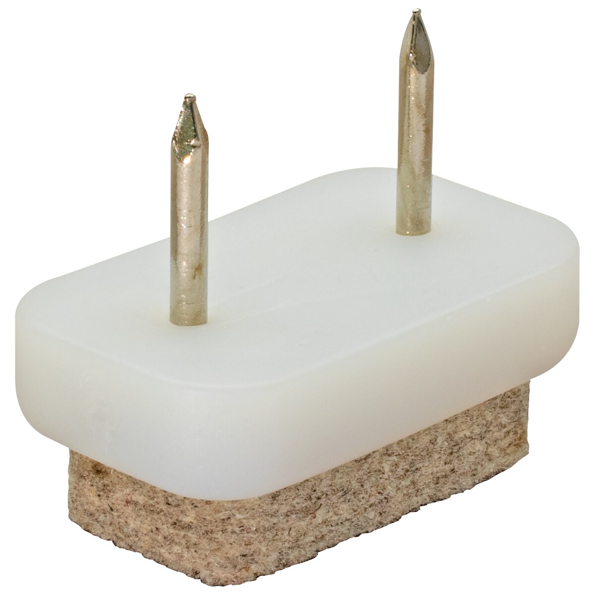 WAGNER Möbelgleiter 4tlg. - 30 x 18 x 4/4/25 mm, 4 mm Filzgleiter weiß/natur zum Nageln für sensible Böden - 15083099 Image