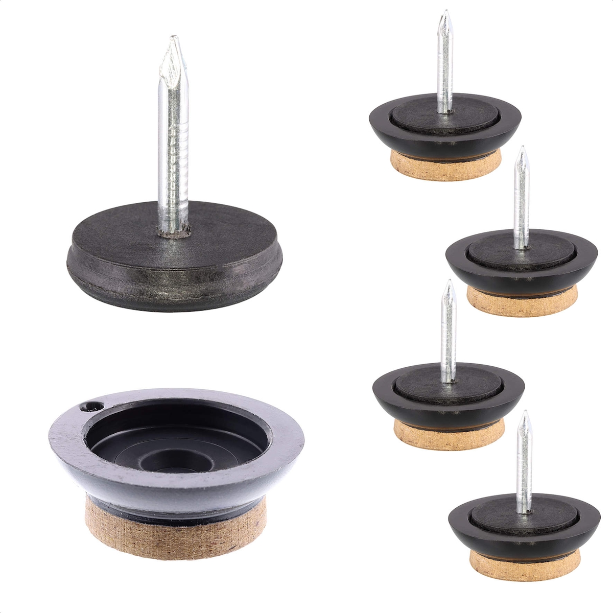 WAGNER QuickClick® Nagelgleiter Spezialfaser SYNO SLIM 80 tlg. - 80x Basis & 80x Gleiter Ø 20 mm, DE Ware - 15419280 Image