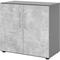 bümö Aktenschrank abschließbar, Büroschrank Holz 80cm breit in Graphit/Beton - abschließbarer Schrank mit Aktenregal für's Büro & Arbeitszimmer, Büro