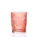 MARELIDA Trinkglas rot 280ml Wasserglas Saftglas Vintage Boho Blumenmuster