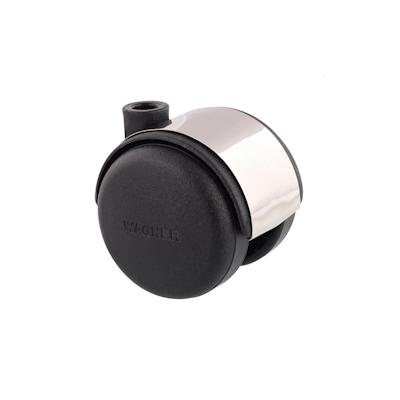 WAGNER Design Möbelrolle/Doppelrolle - HART - Durchmesser Ø 50 mm, schwarz/chrom, Tragkraft 50 kg - 01002201 Image