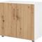 bümö Aktenschrank abschließbar, Büroschrank Holz 80cm breit in Weiß/Asteiche - abschließbarer Schrank mit Aktenregal für's Büro & Arbeitszimmer, Büro