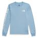 The North Face Women's Long Sleeve Hit Graphic Tee (Size M) Steel Blue/White Dune, Cotton