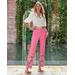 Boston Proper - Pink - Malibu Spring Poppy Border Print Trouser Pant - 6