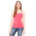 Bella + Canvas 1011 Women's Baby Rib Spaghetti Strap Tank Top in Fuchsia size Medium | Ringspun Cotton