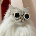 Glasses Pet Dog Pearl Sunglasses Headdress Pearl Sunglasses Eye Wear Glasses For Small Dog Cat Photos Props Accessories