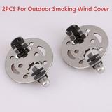 2pcs Stainless Steel Cigar Pipe Tobacco Lid Outdoor Smoking Wind Cap Cover Spring Loaded Metal Adjustable Size for 15-20mm Pipes