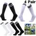 Soccer Socks Kids Youth 4 Pairs Elbourn Solid Striped Knee High Tube Football Athletic Socks for Boys Girls Teen