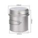 ALSLIAO Camping Titanium Cookware Set Ultralight Pot Fry Pan Kit with Foldable Handle