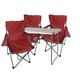 4-teiliges Campingmöbel Set rot XL Tisch 80x60x68cm + Campingstühle