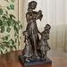 Mother and Children Bond Table Sculpture Bronze 17 Inches High