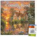 Trends International 2024 Country Road by Abraham Hunter Wall Calendar & Push Pins