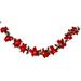 NUOLUX Simulation Red Flowers Wreath with Lights Garland Lamp String Christmas Wreath Decor