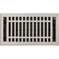 Naiture 4 X 12 Steel Louvered Floor Register With Damper Or Lever Contemporary Style Brushed Finish