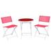3 Pieces Patio Folding Bistro Set for Balcony or Outdoor Space-Red