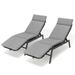 Crestlive Products 2 PCS Outdoor Chaise Lounge Patio Recliner Chairs Gray