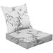 2-Piece Deep Seating Cushion Set Marble Seamless Texture Background Grungy Pattern Marble Luxury Outdoor Chair Solid Rectangle Patio Cushion Set