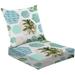 2-Piece Deep Seating Cushion Set Abstract summer hexagon shapes seamless pattern palm tree leaf marble Outdoor Chair Solid Rectangle Patio Cushion Set