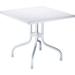Square Folding Patio Dining Table In Silver Gray Grade