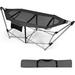 Hammock with Stand Included Camping Hammock with Carrying Bag & Storage Pocket Portable Heavy Duty Self Standing Hammock Indoor/Outdoor Hammock Chair for Patio Beach Yard Garden (Grey)