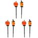 Solar Lights Halloween Pumpkin Jack-o-lantern Garden Decoration Outdoor Metal NiMH Batteries 6 Pcs