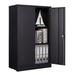 Metal Storage Cabinet with Locking Doors and Adjustable Shelf Folding Filing Storage Cabinet Folding Storage Locker Cabinet for Home Office School Garage