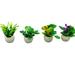 4pcs Miniature Play Scene Model Accessories Mini Plant Model Flower Pot for Decoration (Green Random Pattern)