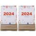 2 Pack Desk Calendars Easel Tabletop Month Portable Decor Delicate Standing Household Pocket