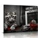 ONETECH Inspirational Wall Art Tiger Canvas Mindset is Everything Decor Cat Paintings Motivational Poster Framed & Easy Hang Prints Decorations for Office Living Room Bathroom Guest Room