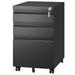 Mulanimo Mobile File Cabinet with 3 Drawer & Lock Metal Filing Cabinets Organizer Letters Legal A4 Mobile Filing Cabinet for Home Office Storage