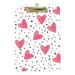 Hidove Acrylic Clipboard Heart Pink and Polka Dots Pattern Standard A4 Letter Size Clipboards with Gold Low Profile Clip Art Decorative Clipboard 12 x 8 inches