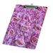 Hidove Acrylic Clipboard Closeup Pink Rose Flower Standard A4 Letter Size Clipboards with Silver Low Profile Clip Art Decorative Clipboard 12 x 8 inches