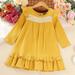 NIUREDLTD Kids Toddler Child Baby Girls Patchwork Long Ruffled Sleeve Pincess Dress Outfits