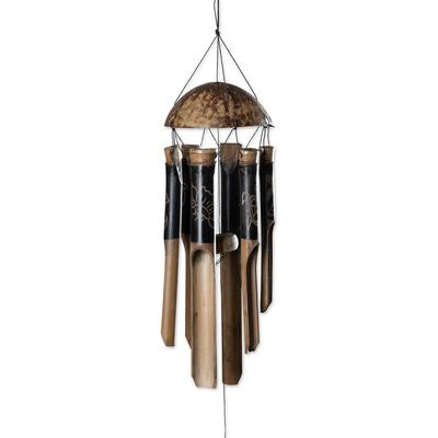 Bali's Rhythm,'Animal-Themed Bamboo and Coconut Shell Wind Chime'