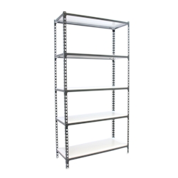 SimonRack Simonclick schraubenloses Metallregal 5 Böden. Farbe ANTHRAZIT/WEISS 2000x1200x300 mm Image