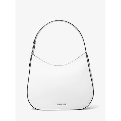 Michael Kors Kensington Large Pebbled Leather Hobo Shoulder Bag White One Size