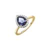 Fingerring "Gold 585 mit echtem Iolith-Tropfen + Weißtopas" Gr. 18, gelb (gelb, lila), FASCINATION BY ELLEN K., Fingerringe, Damen, 056 (17,8), 1,27 ct, Gold