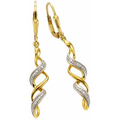 Paar Ohrhänger FIRETTI "Schmuck Geschenk Silber 925 Ohrschmuck Patenrbrisur", silber (silber, 925, goldfarben), Ohrringe, Damen, Silber 925 (Sterlingsilber)-Diamanten, Silber 925 (Sterlingsilber), Diamanten, mit Diamant Image