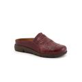 Wide Width Women's San Marc Tooled Casual Mule by SoftWalk in Dark Red (Size 10 W)