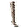 Jessica Simpson Shoes | Jessica Simpson Womens Beige Snake Print Abrine Toe Stiletto Heeled Boots 7 M | Color: Tan | Size: 7