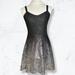 Free People Dresses | Free People Lace Dress Ombre Black And Silver Foil Leaf Size M | Color: Black/Silver | Size: M