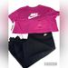 Nike Pants & Jumpsuits | Nike Icon Clash Sportswear Track Pants & Pink Nike Crop Top Size Xl- Loo | Color: Black/Pink | Size: Xl