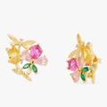 Kate Spade Jewelry | Kate Spade Gold Plated Greenhouse Floral Cluster Cubic Zirconia Studs Ea | Color: Gold/Pink | Size: Os