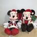 Disney Holiday | Disney Parks Mickey Minnie Mouse Holiday Plush Toys Santa Hats New 2023 | Color: Green/Red | Size: Os