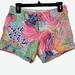 Lilly Pulitzer Shorts | Lilly Pulitzer The Callahan Shorts Zip Fly Colorful Print Floral Cotton Sz 0 | Color: Blue/Pink | Size: 0