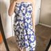 Anthropologie Dresses | Anthropologie Leifsdottir Strapless Floral Midi Dress Silk S | Color: Blue | Size: S